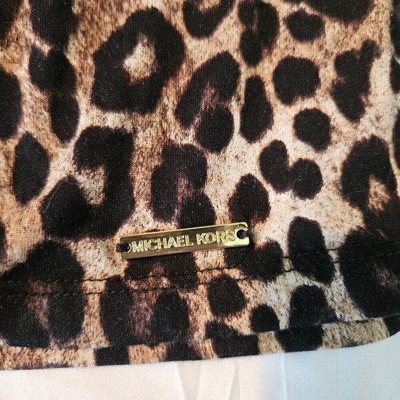 Michael Kors Exotic Animal Print/Leopard Blouse w/Balloon (Bell) Sleeves SZ L - Picture 4 of 6